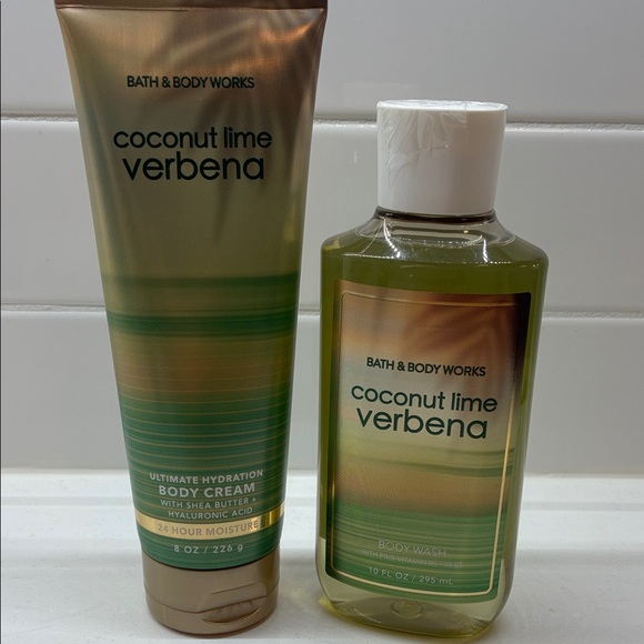 NWT! BBW Coconut Lime Verbena Body Cream and Body Wash Set - Picture 1 of 3
